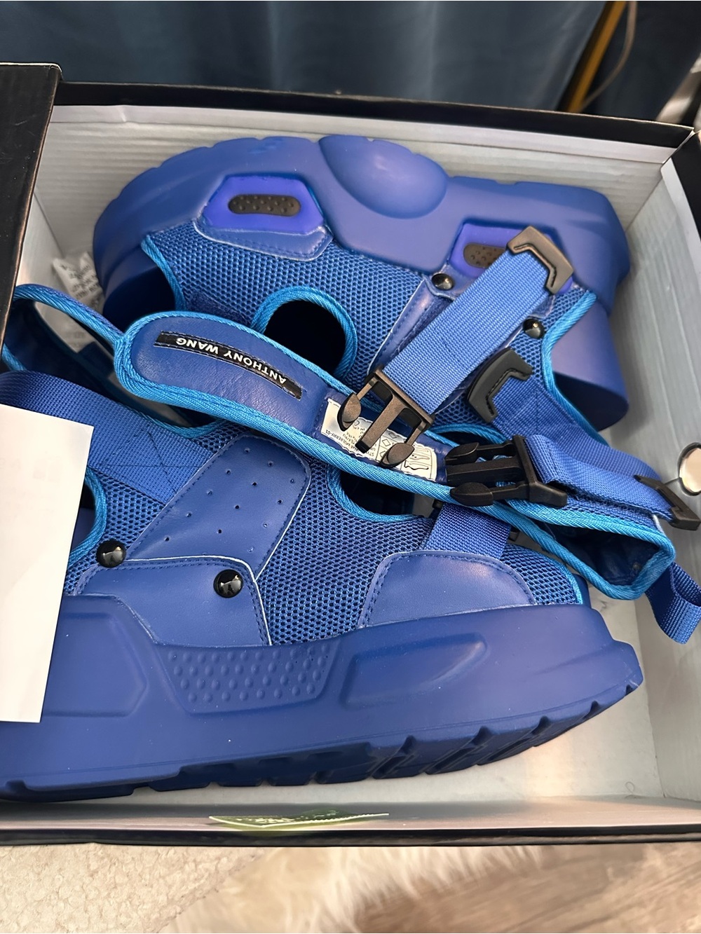 Platform Blue Sport Sandals Anthony Wang - Picture 2 of 5